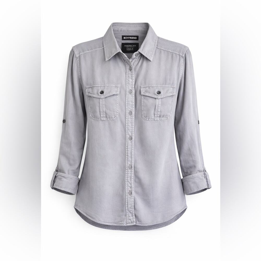 American Eagle Outfitters Chambray Button-Up Shirt Medium AE Utility